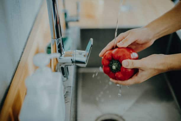 Make sure to wash your bell peppers with Earth's Natural fruit & Vegetable Wash
