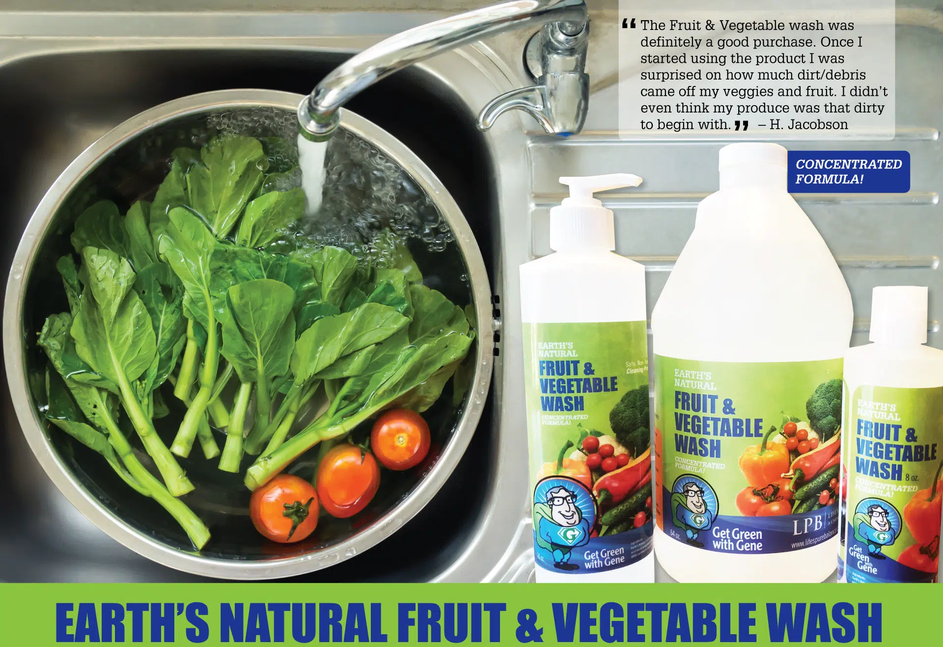 16 oz Concentrated Fruit and Veggie Wash by Lifes Pure Balance Must Have  Kitchen Cleaner Dilute & Spray