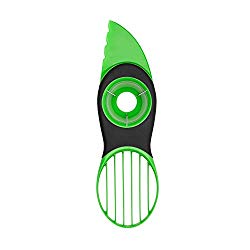 Use our 3-in-1 Avocado Slicer to extract the fruit from the skin and pit.