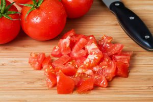 Chopping irregular pieces for Farr Better Recipes®