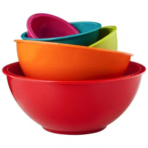 Gourmet Home Products 6 Piece Nested Polypropylene Mixing Bowl Set