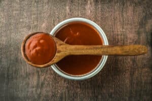 This Farr Better Homemade Buffalo Sauce is perfect as a condiment, a dip, or baked into hearty vegetables.