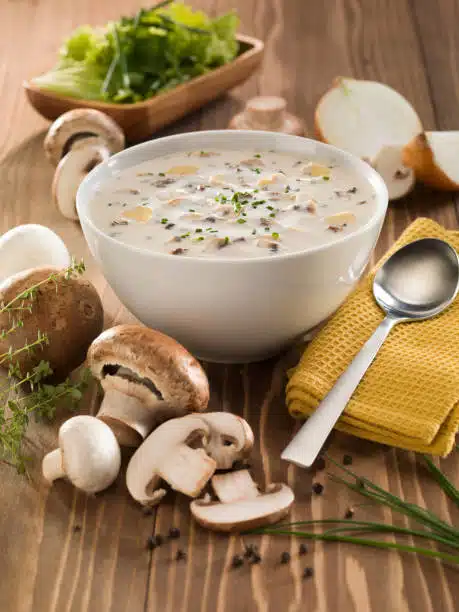 Happily invite your friends and family over for this delicious Farr Better Vegan Cream of Mushroom Soup